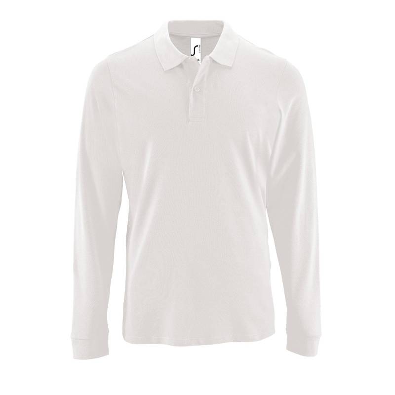 Perfect Langarm Pique Polohemd Herren Weiss XXL von SOLS