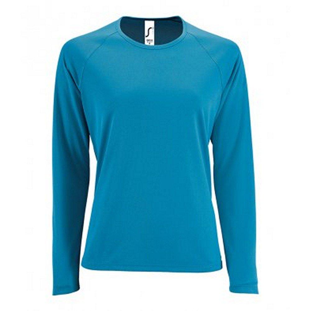 Performance Tshirt Sporty, Langärmlig Damen Aquamarine L von SOLS