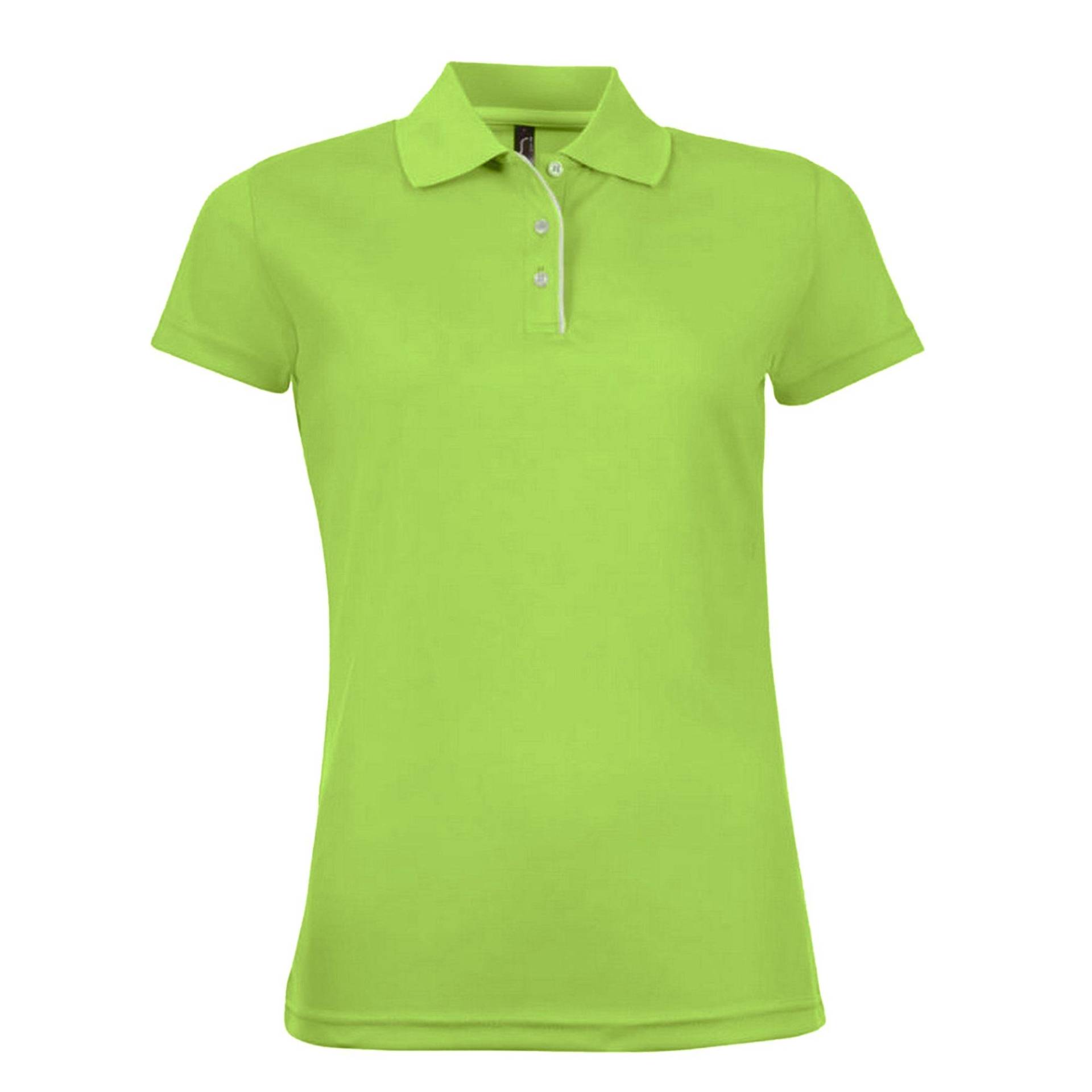 Performer Pique Poloshirt, Kurzarm Damen Grün S von SOLS