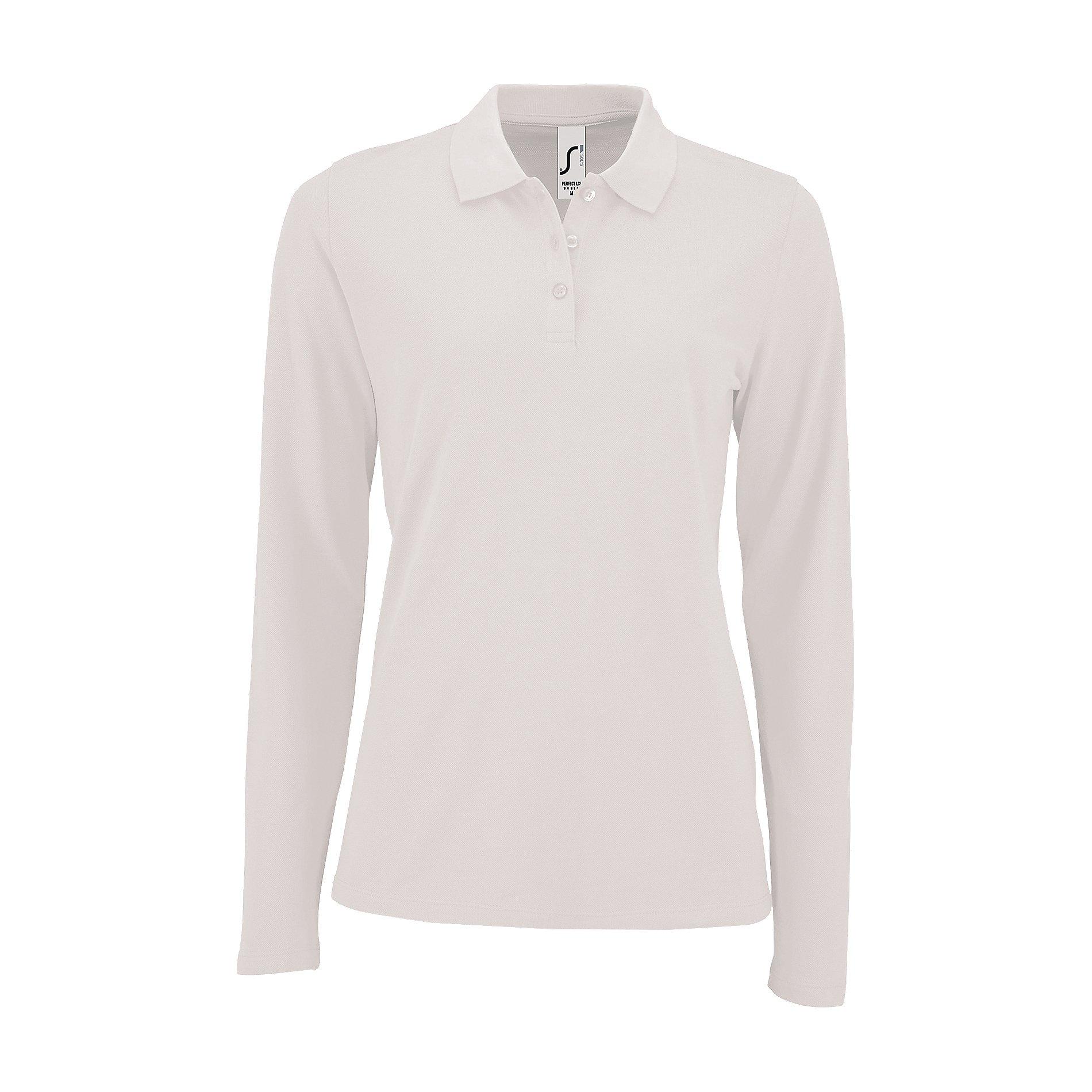 Piquepoloshirt, Langärmlig Damen Weiss XL von SOLS