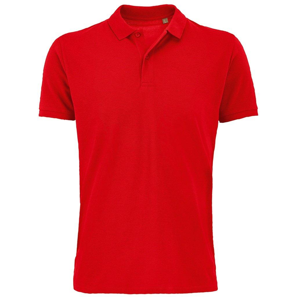 Planet Pique Poloshirt, Aus Biologischem Anbau Herren Rot Bunt XL von SOLS