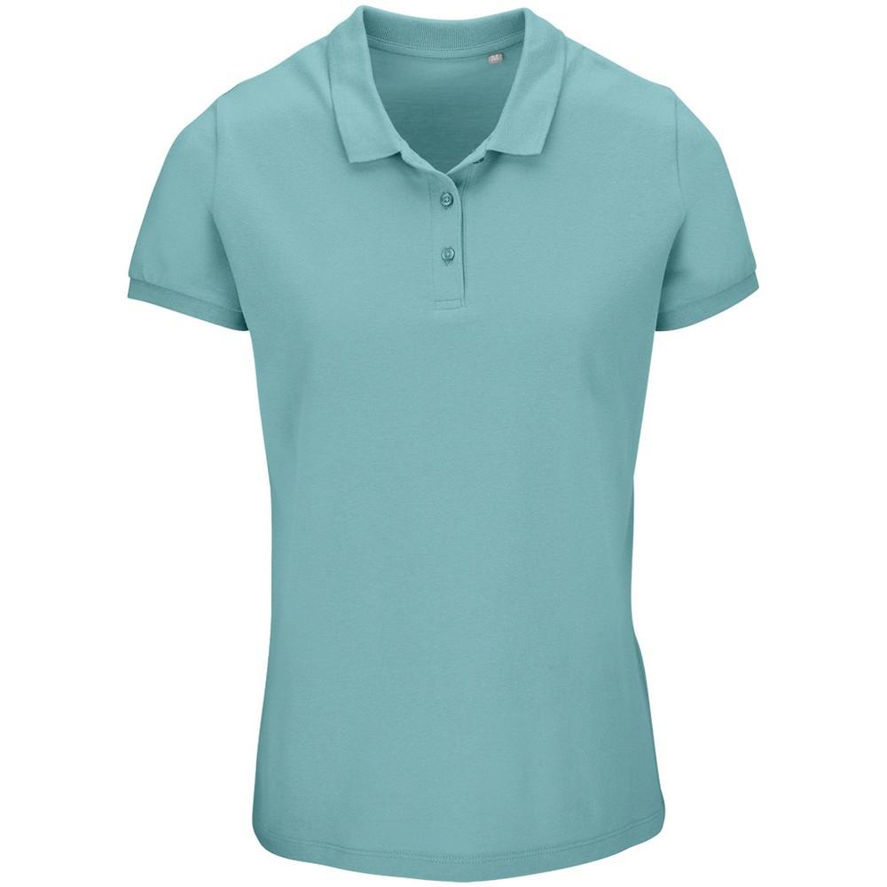 Planet Poloshirt Aus Biologischem Anbau Damen Blau 40 von SOLS