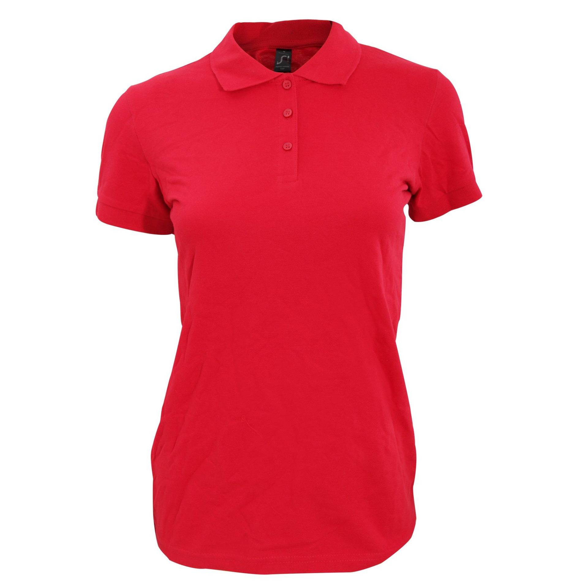 Poloshirt Perfect Kurzarm Damen Rot Bunt M von SOLS