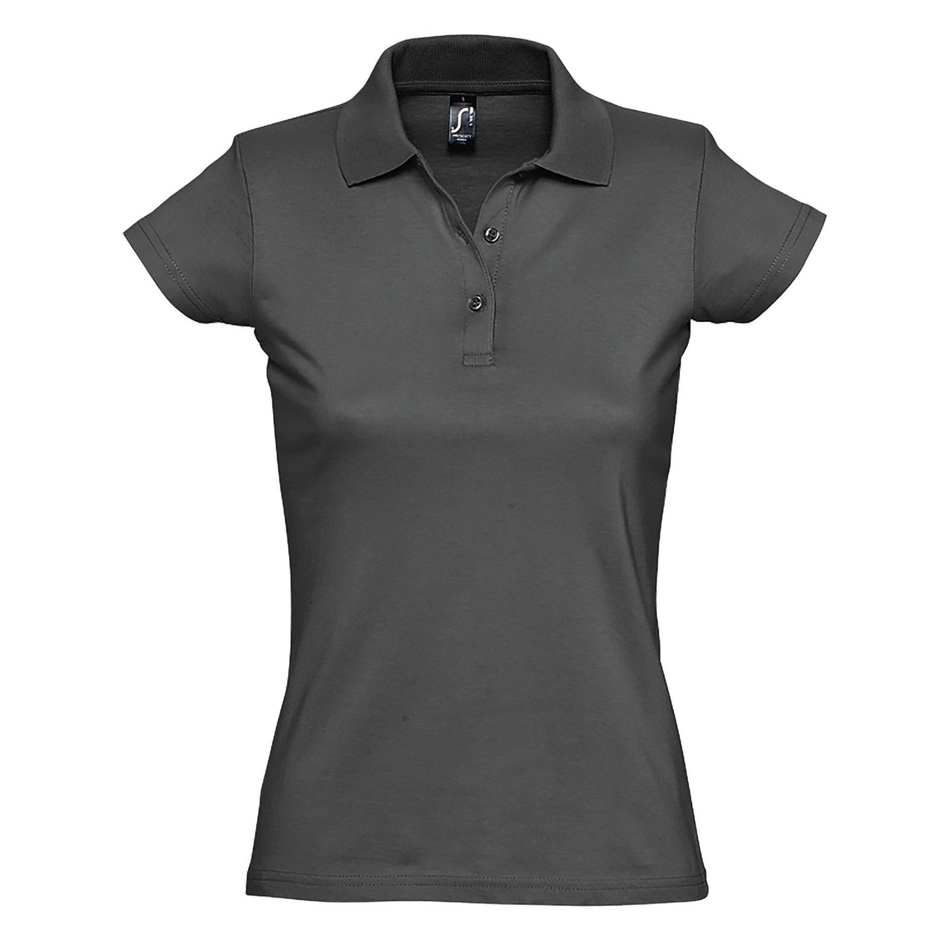 Prescott Jersey Poloshirt, Kurzarm Damen Grau M von SOLS