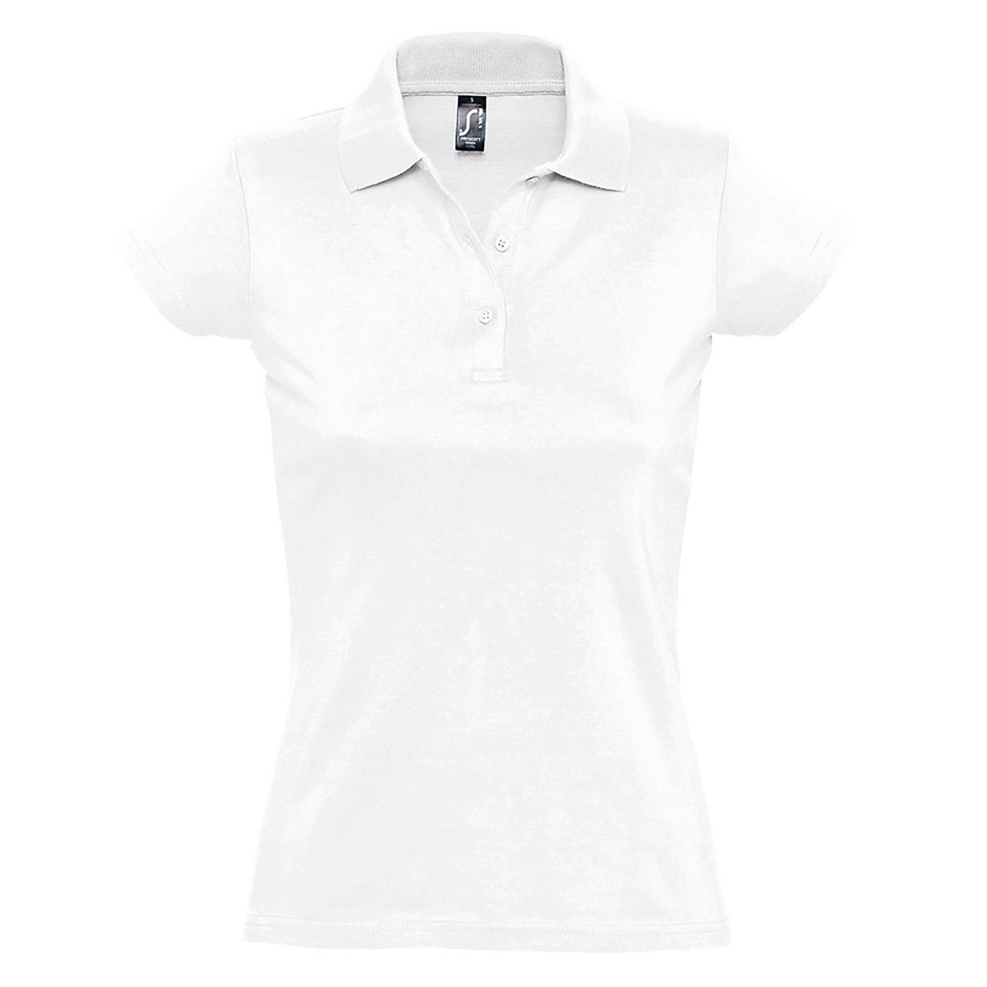 Prescott Jersey Poloshirt, Kurzarm Damen Weiss M von SOLS