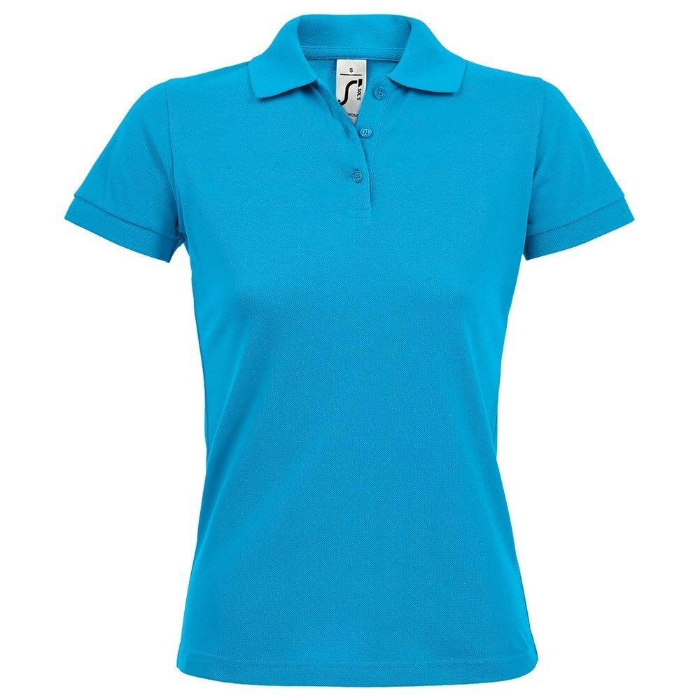 Prime Pique Poloshirt, Kurzarm Damen Aquamarine XL von SOLS