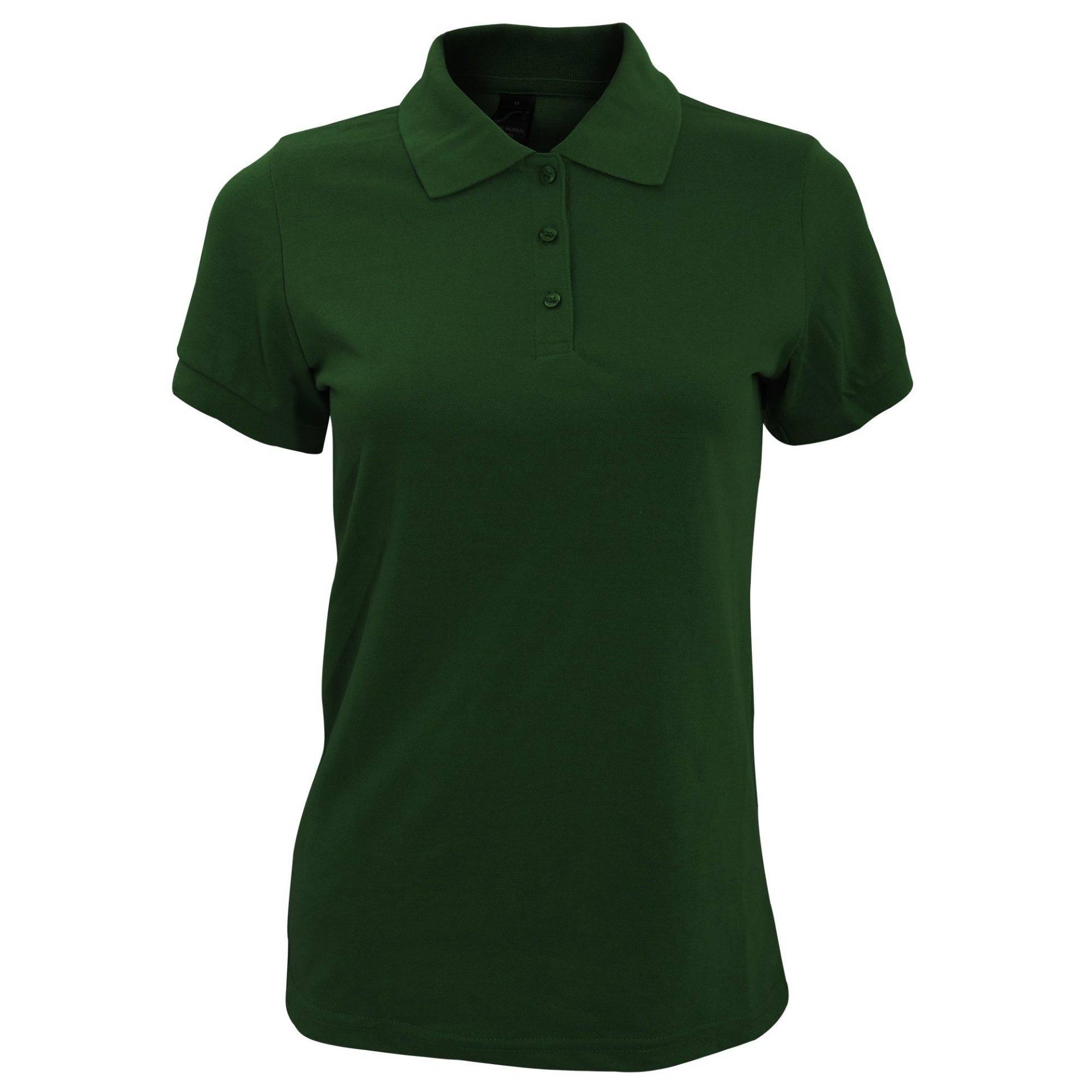 Prime Pique Poloshirt, Kurzarm Damen Grün 3XL von SOLS