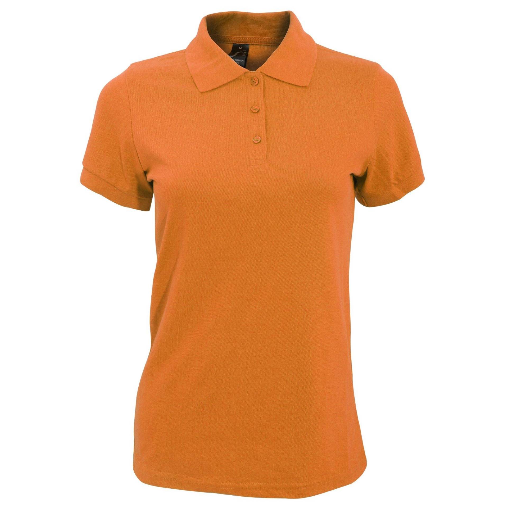 Prime Pique Poloshirt, Kurzarm Damen Orange L von SOLS