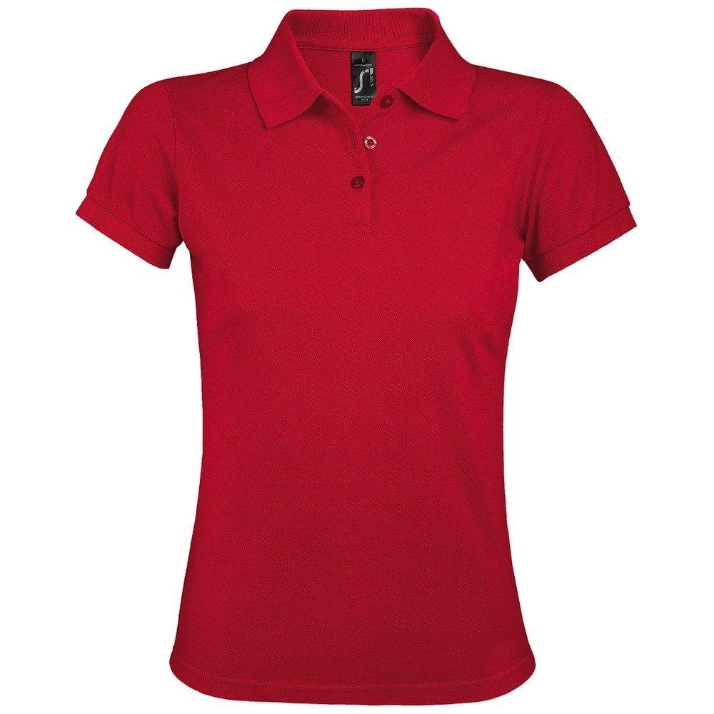 Prime Pique Poloshirt, Kurzarm Damen Rot Bunt M von SOLS