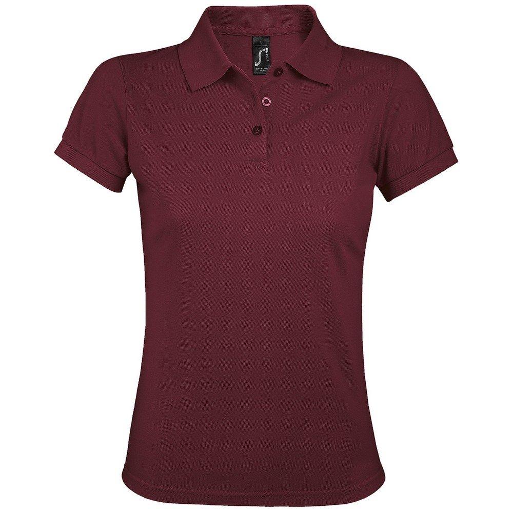 Prime Pique Poloshirt, Kurzarm Damen Weinrot XXL von SOLS