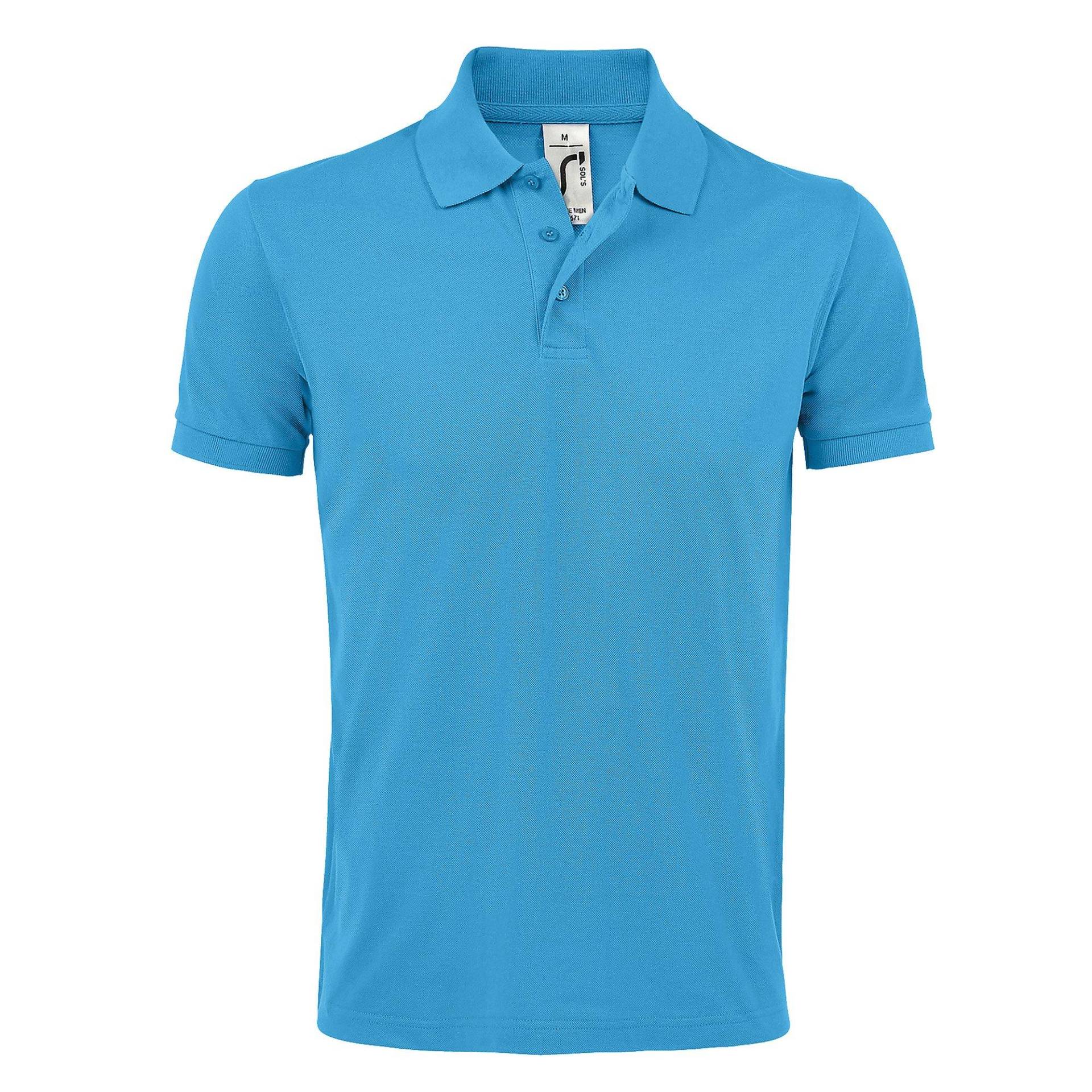 Prime Pique Poloshirt, Kurzarm Herren Aquamarine XXL von SOLS