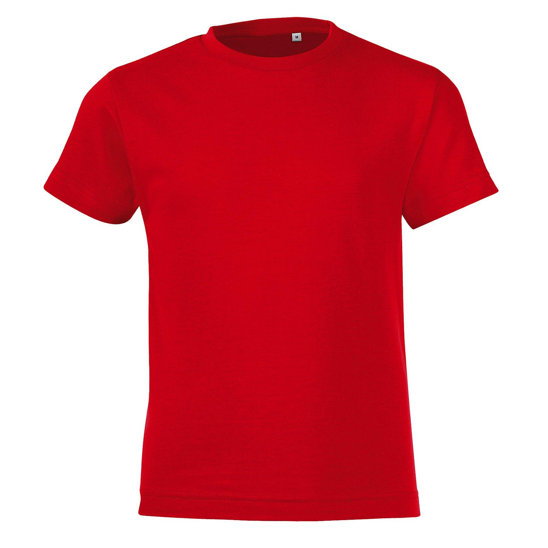 Regent Kurzarm Tshirt Mädchen Rot Bunt 128 von SOLS