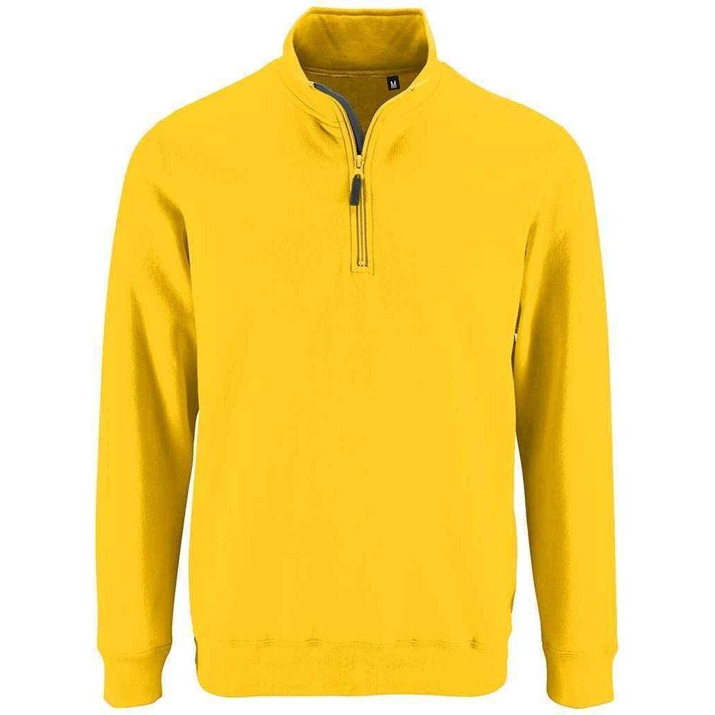 Stan Kontrast Zip Sweatshirt Herren Gold XL von SOLS