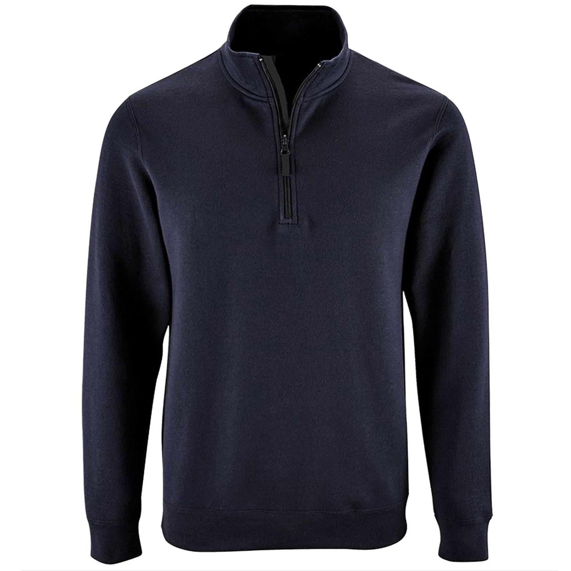 Stan Kontrast Zip Sweatshirt Herren Marine L von SOLS