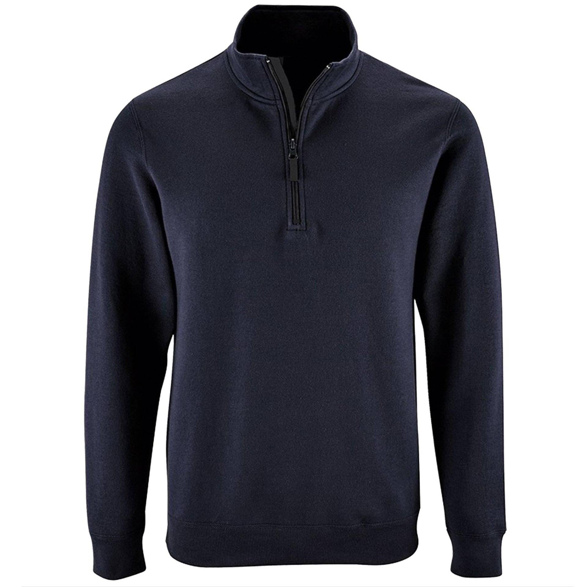 Stan Kontrast Zip Sweatshirt Herren Marine XL von SOLS