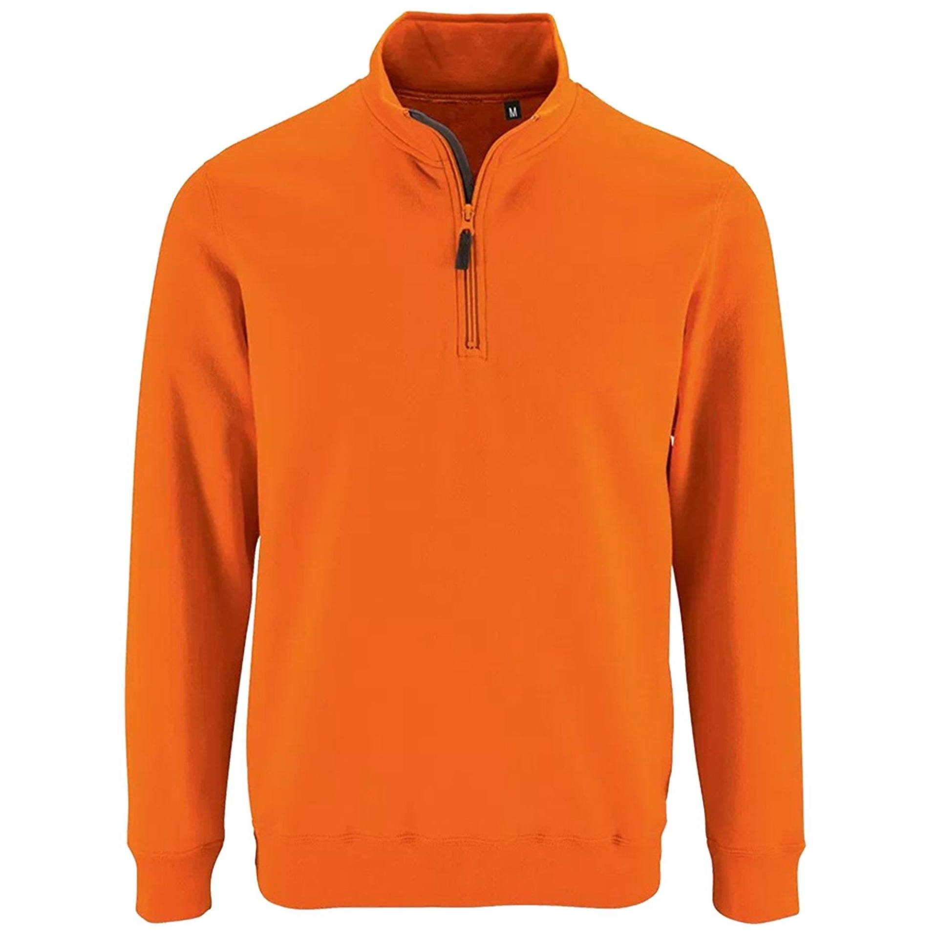 Stan Kontrast Zip Sweatshirt Herren Orange 3XL von SOLS