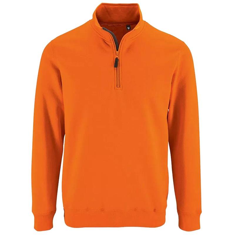 Stan Kontrast Zip Sweatshirt Herren Orange XXL von SOLS