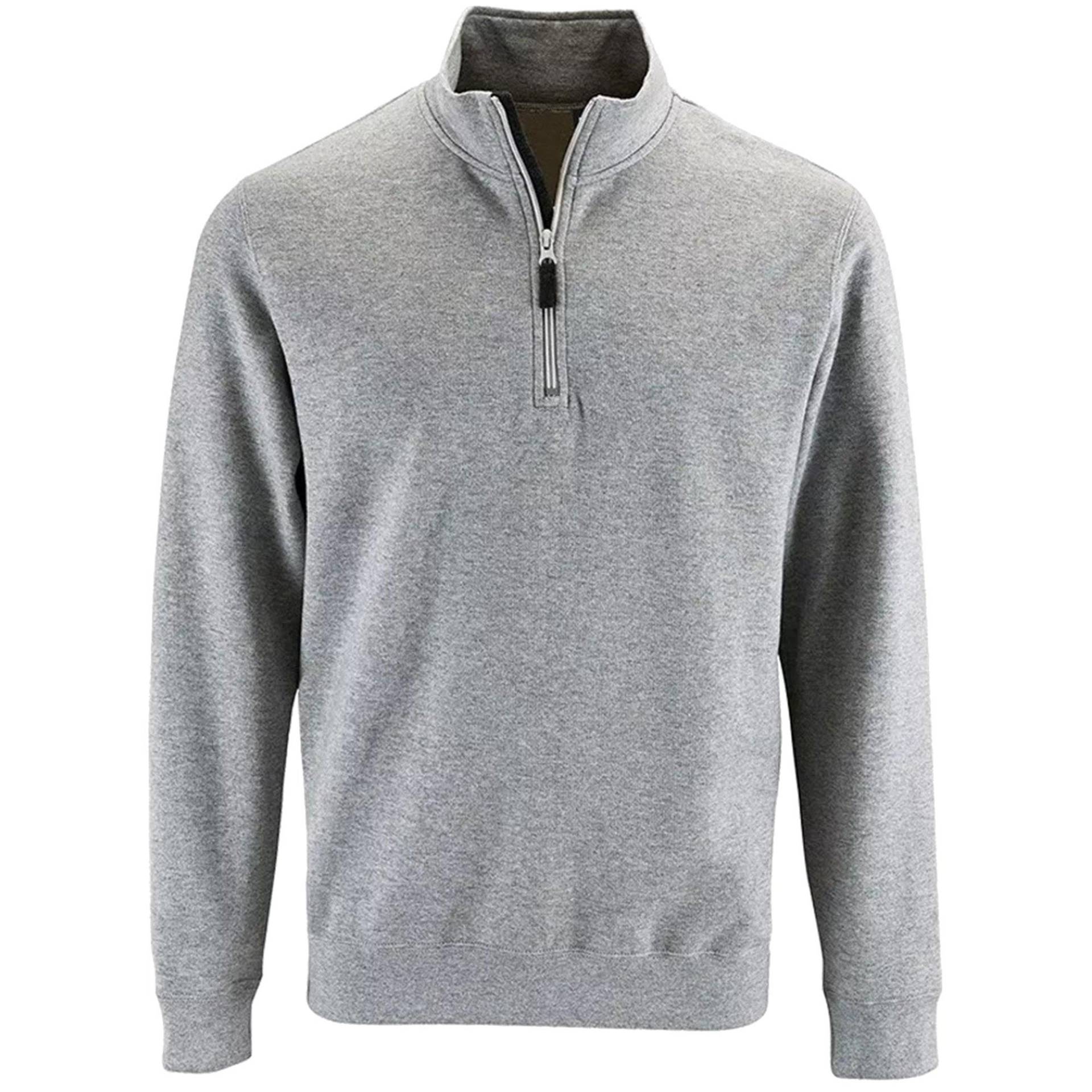 Stan Kontrast Zip Sweatshirt Herren Taubengrau XXL von SOLS