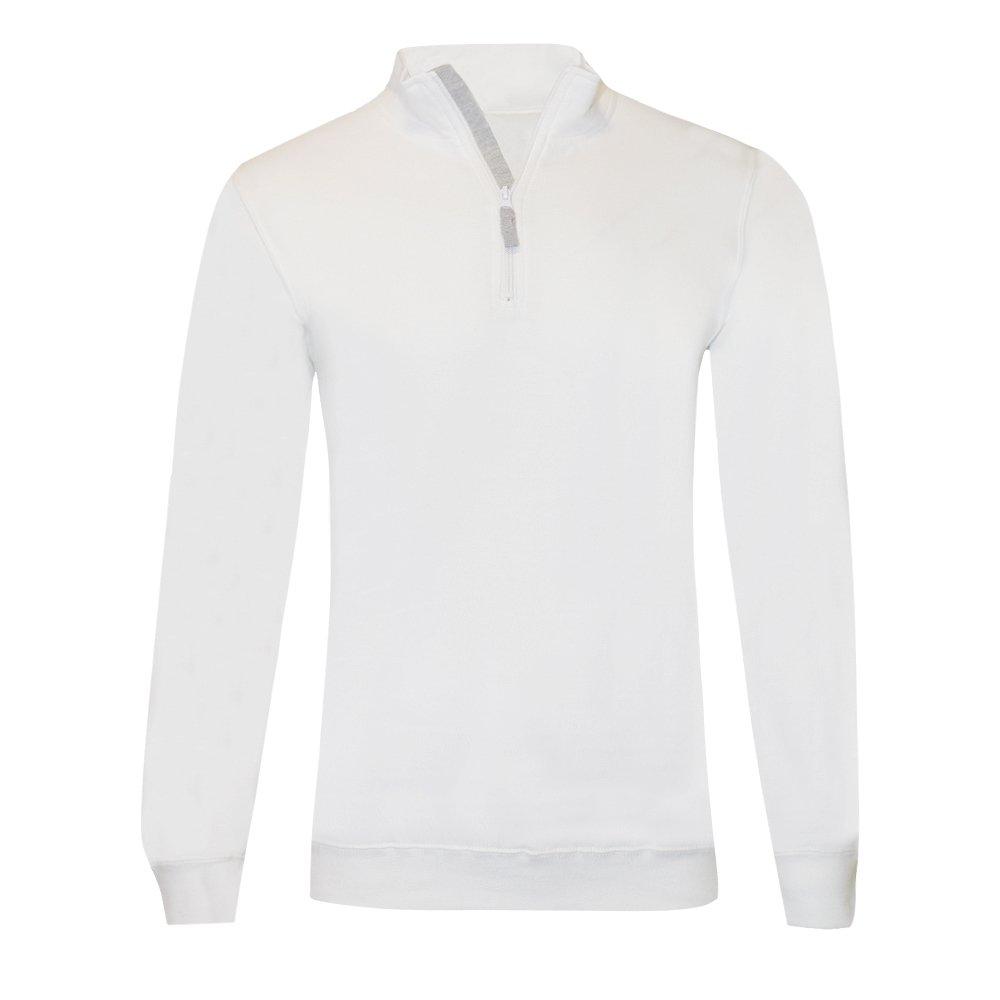 Stan Kontrast Zip Sweatshirt Herren Weiss XL von SOLS