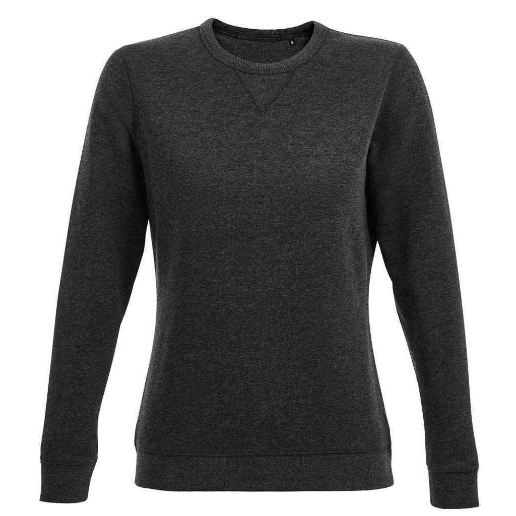 Sully Sweatshirt Damen Charcoal Black S von SOLS