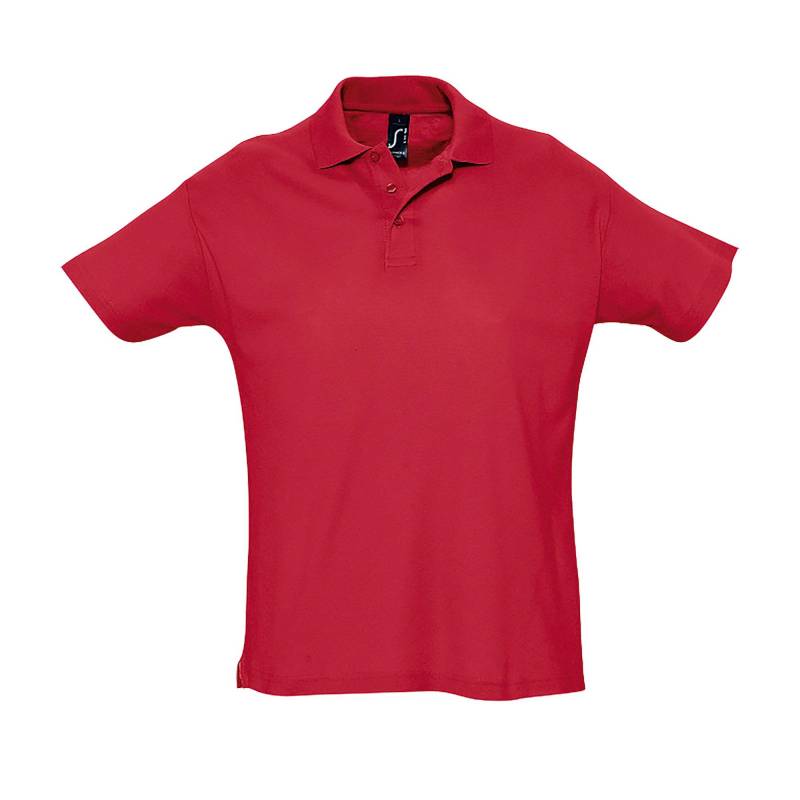 Summer Ii Pique Poloshirt, Kurzarm Herren Rot Bunt XS von SOLS