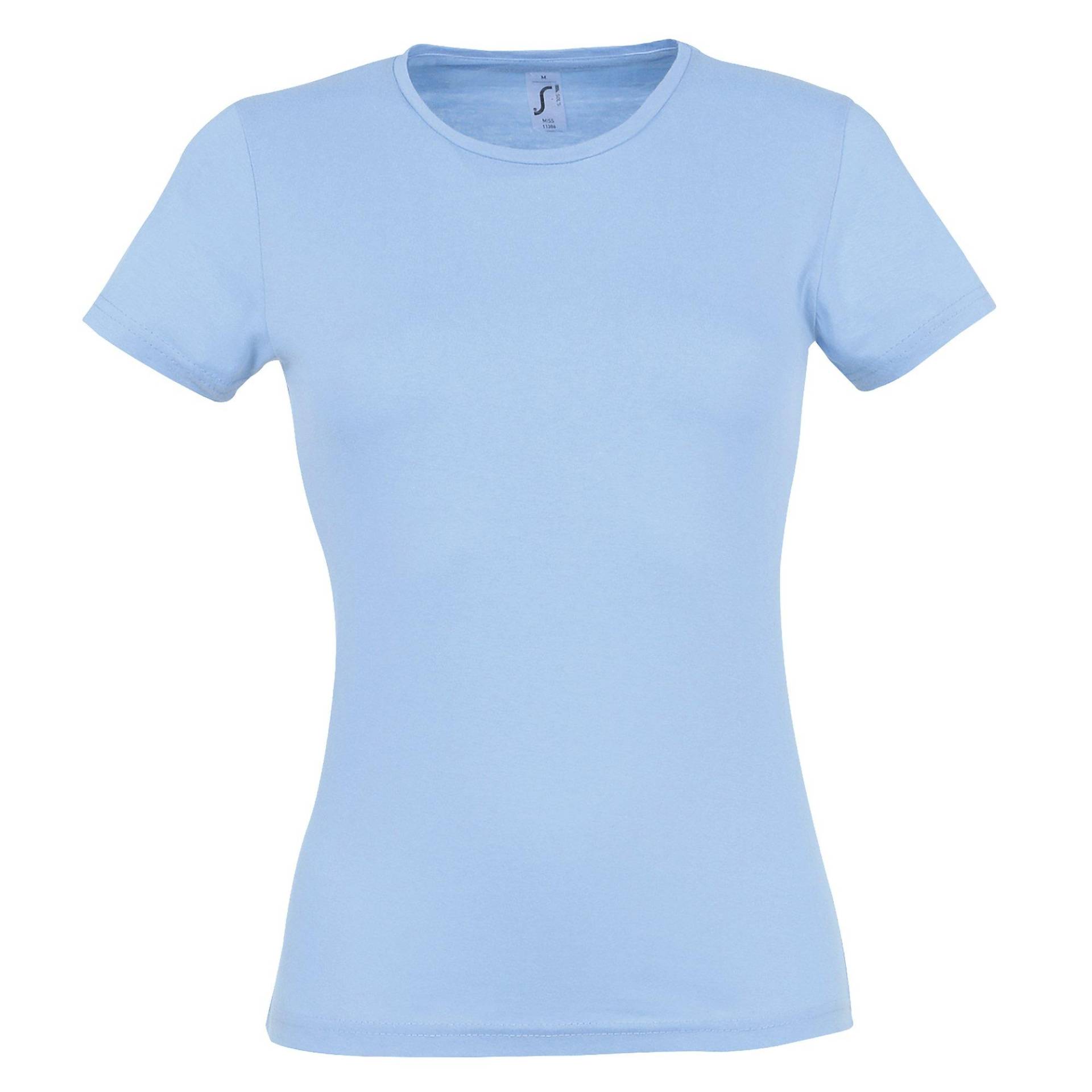 Tshirt, Kurzarm, Rundhalsausschnitt Damen Himmelblau S von SOLS