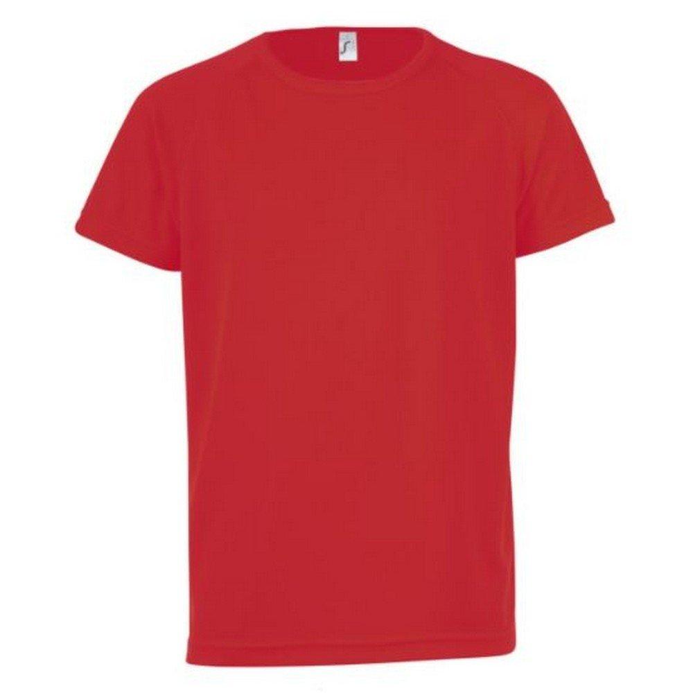 Tshirt Sporty, Kurzarm Mädchen Rot Bunt 128 von SOLS