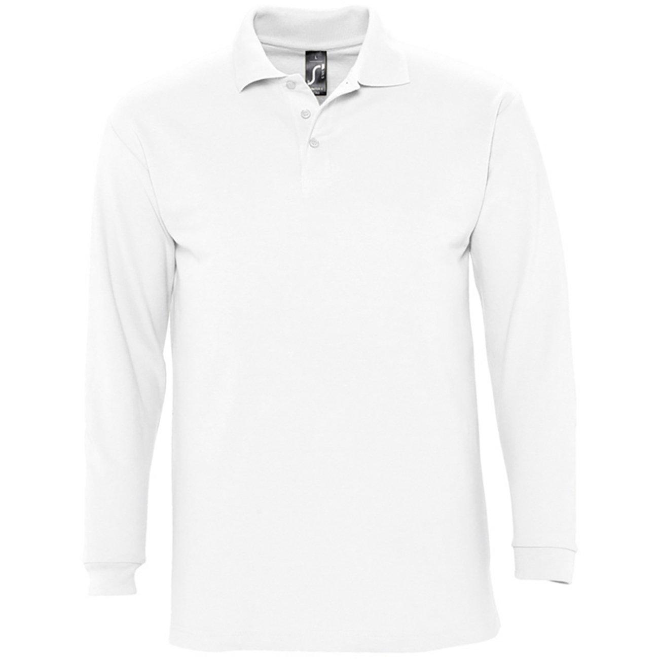 Winter Ii Pique Langarmshirt Poloshirt, Langarm Herren Weiss 3XL von SOLS