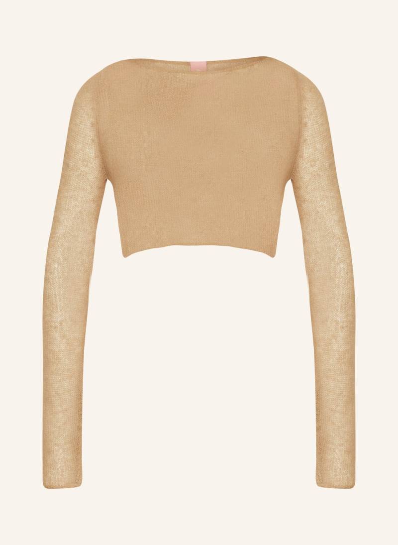 Somethingnew Cropped Pullover Sncamilla beige von SOMETHINGNEW