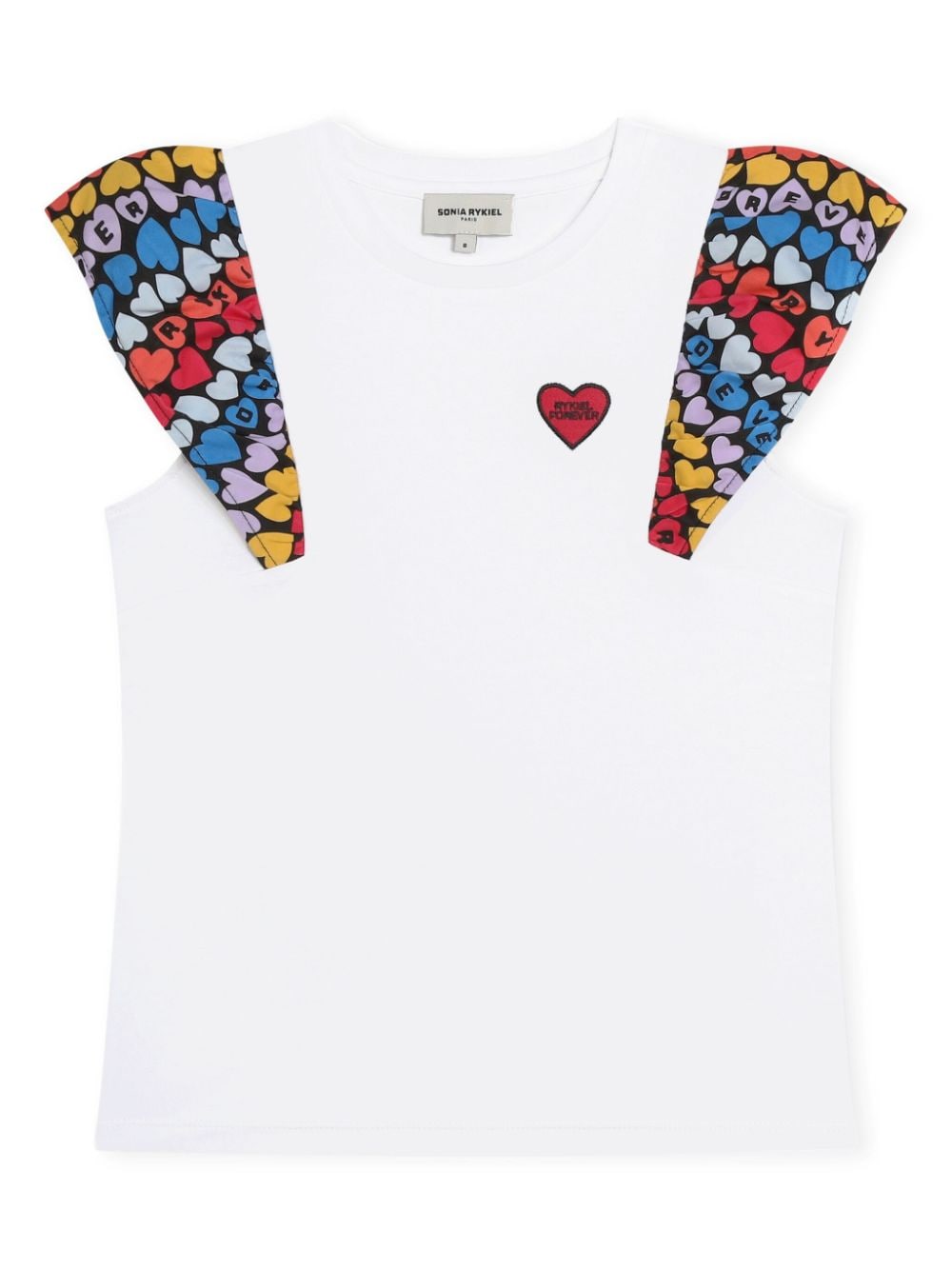 SONIA RYKIEL ENFANT colour-block panelled cotton T-shirt - White von SONIA RYKIEL ENFANT