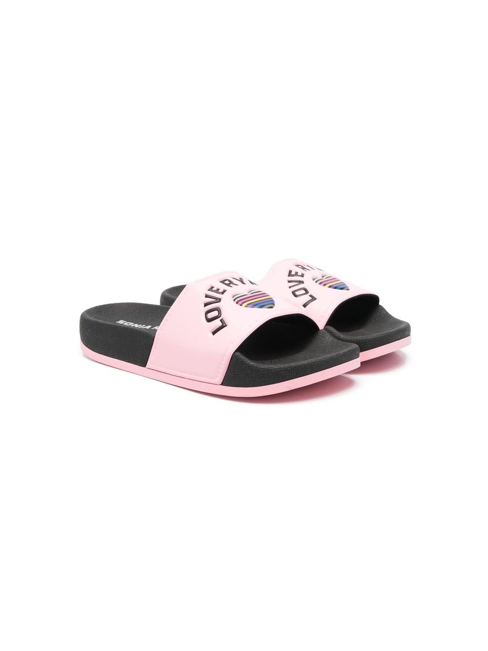 SONIA RYKIEL ENFANT embossed-logo open toe slides - Pink von SONIA RYKIEL ENFANT