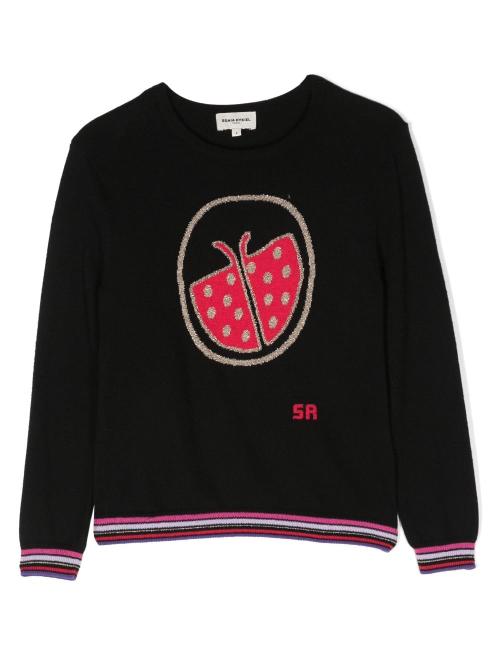 SONIA RYKIEL ENFANT ladybug-intarsia crew-neck jumper - Black von SONIA RYKIEL ENFANT