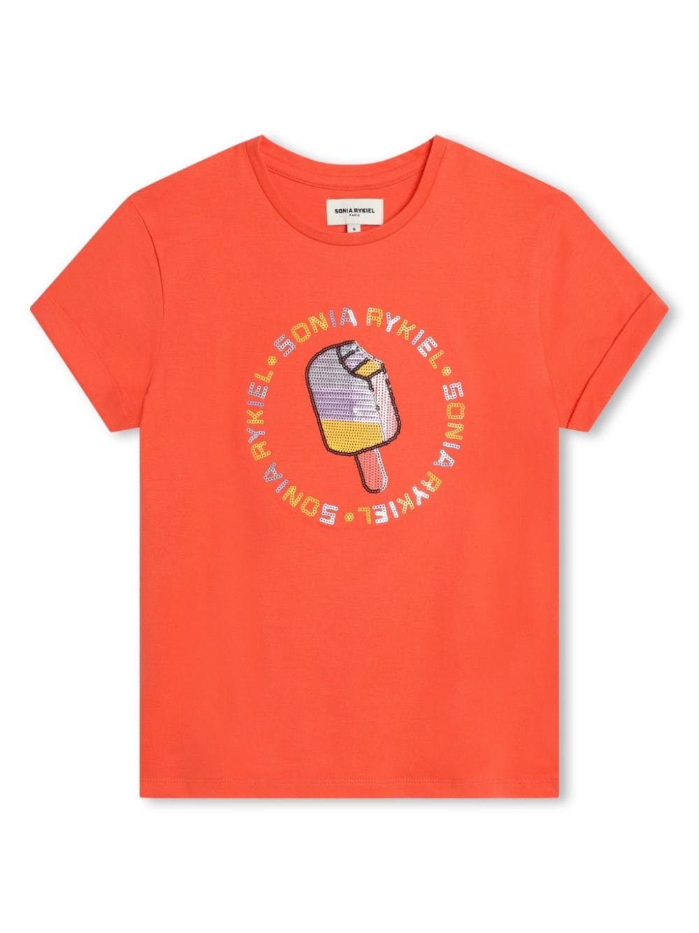 SONIA RYKIEL ENFANT logo-embellished cotton T-shirt - Orange von SONIA RYKIEL ENFANT
