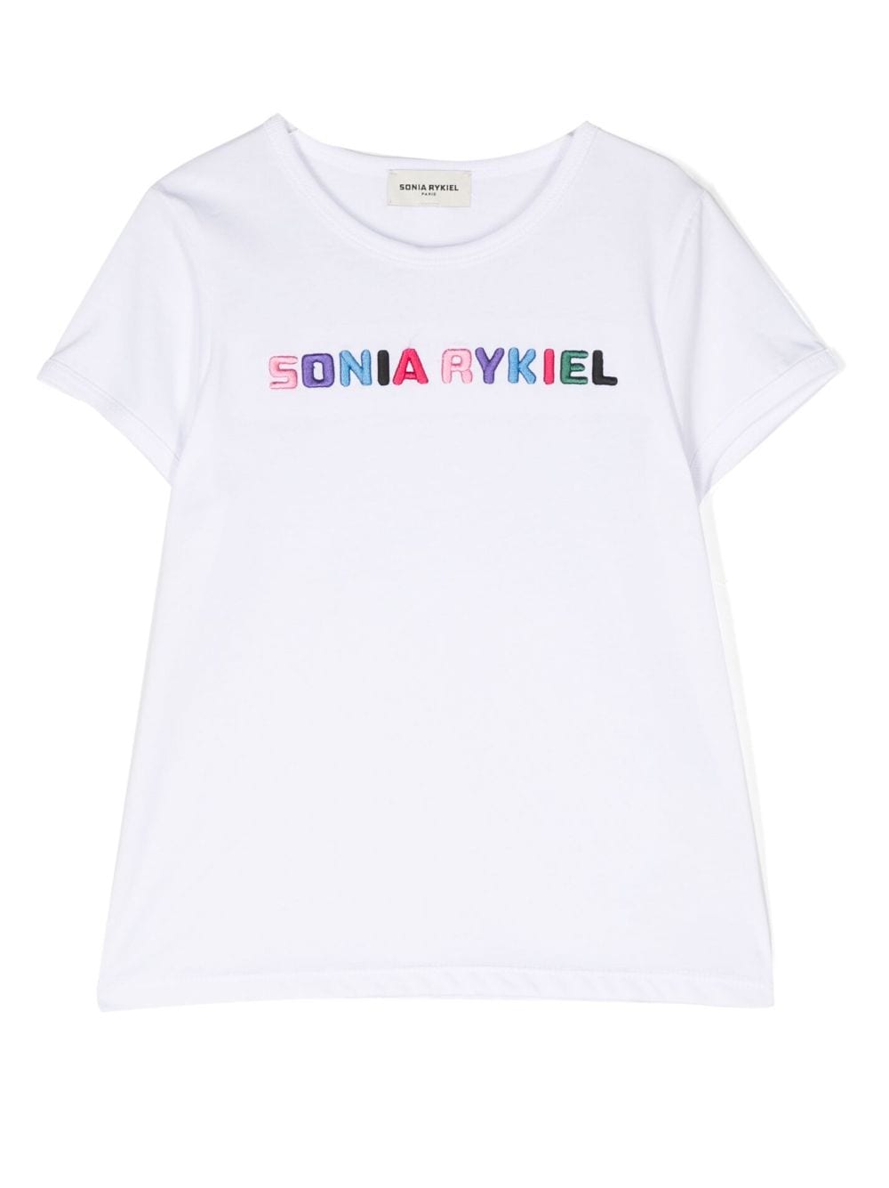 SONIA RYKIEL ENFANT logo-embroidered crew-neck T-shirt - White von SONIA RYKIEL ENFANT