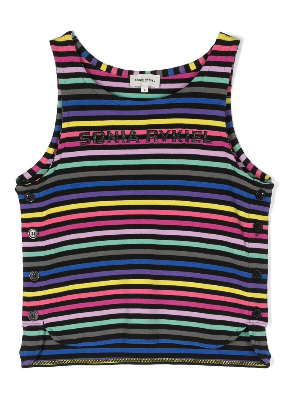 SONIA RYKIEL ENFANT logo-print striped tank top - Black von SONIA RYKIEL ENFANT