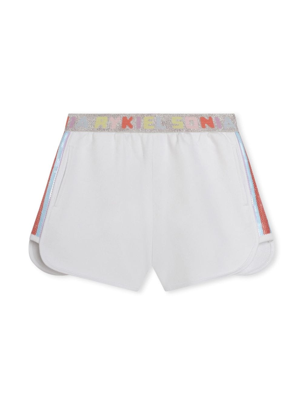 SONIA RYKIEL ENFANT logo-waistband cotton shorts - White von SONIA RYKIEL ENFANT