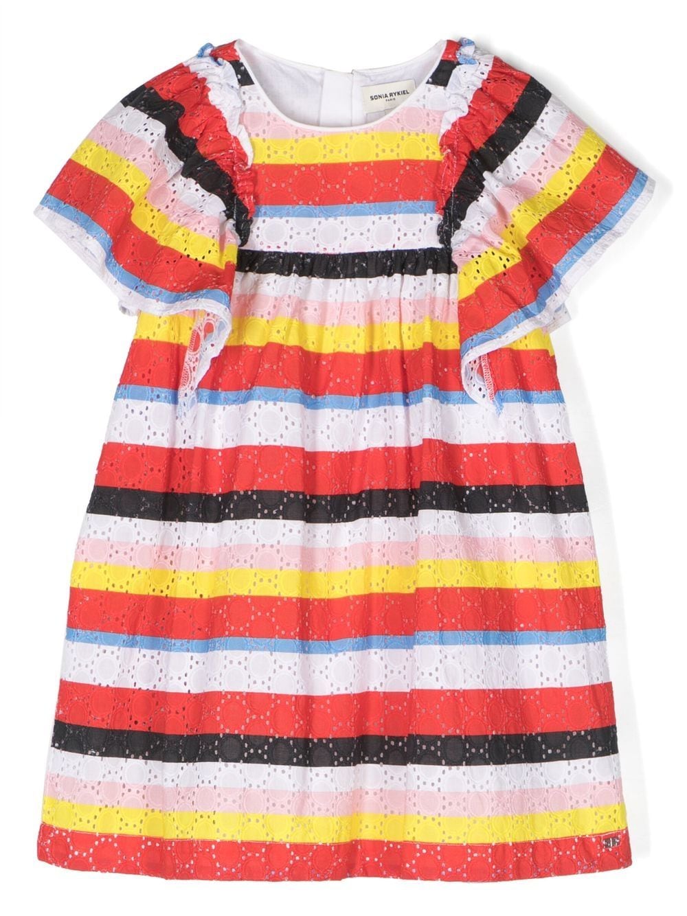 SONIA RYKIEL ENFANT stripe-pattern dress - White von SONIA RYKIEL ENFANT