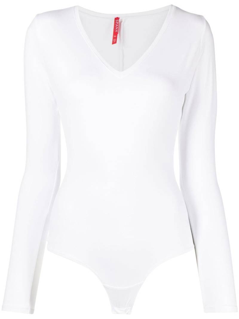 SPANX V-neck long-sleeved bodysuit - White von SPANX