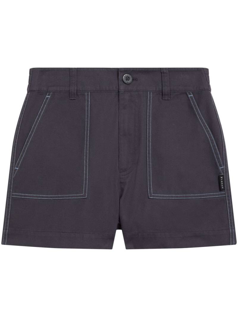 SPORT b. by agnès b. Dino-embroidered cotton shorts - Grey von SPORT b. by agnès b.