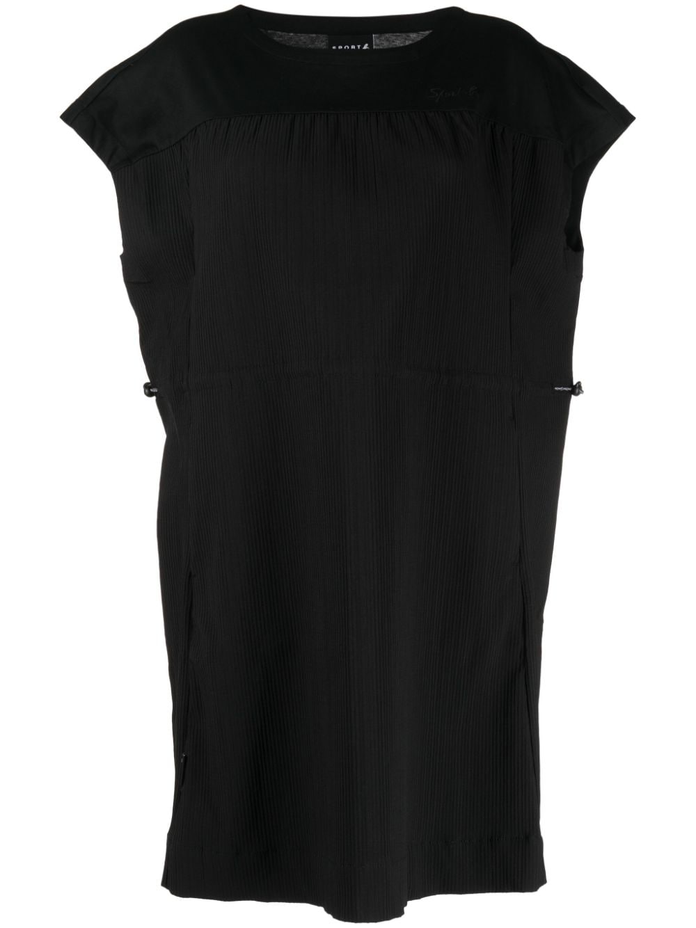 SPORT b. by agnès b. logo-embroidered pleated dress - Black von SPORT b. by agnès b.