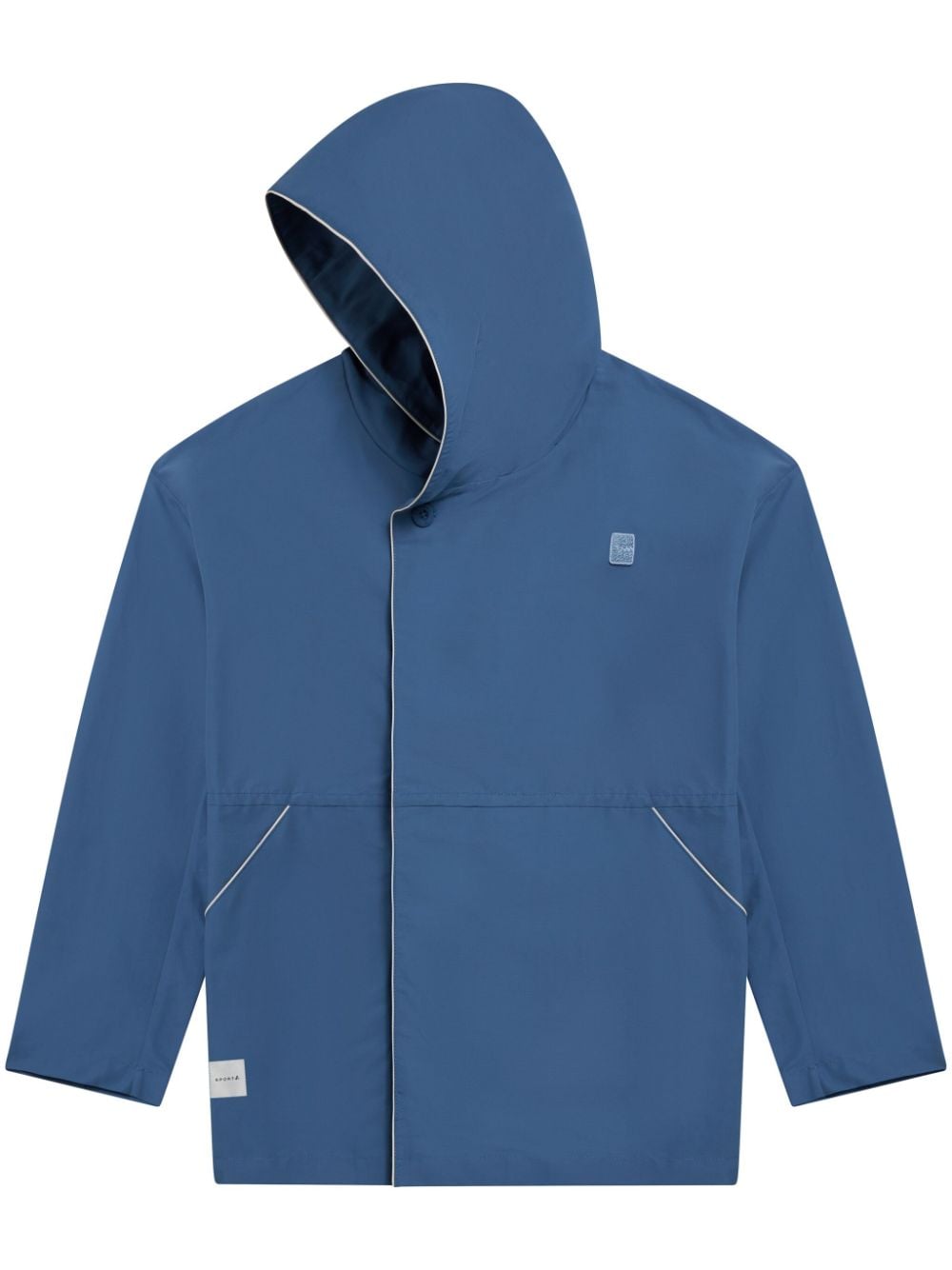 SPORT b. by agnès b. logo-patch hooded jacket - Blue von SPORT b. by agnès b.