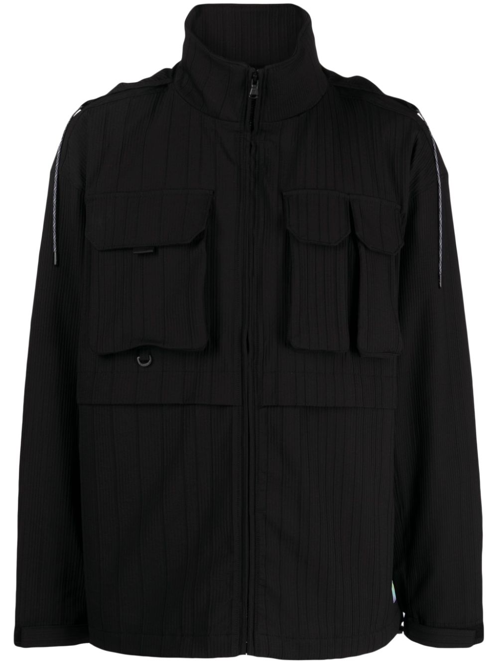 SPORT b. by agnès b. logo-patch textured jacket - Black von SPORT b. by agnès b.
