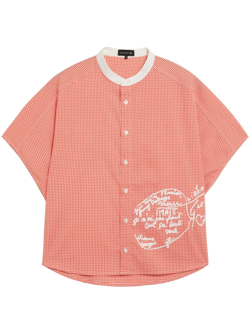 SPORT b. by agnès b. sketch-print gingham shirt - Orange von SPORT b. by agnès b.