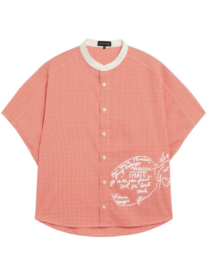 SPORT b. by agnès b. sketch-print gingham shirt - Orange von SPORT b. by agnès b.