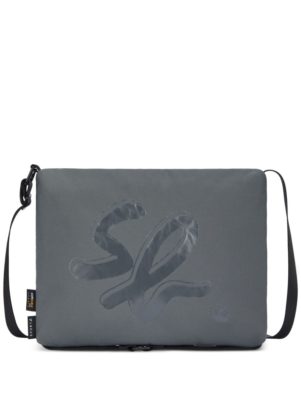 SPORT b. by agnès b. tonal logo-print messenger bag - Grey von SPORT b. by agnès b.