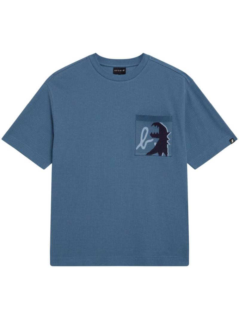 SPORT b. by agnès b. waffle-effect cotton T-shirt - Blue von SPORT b. by agnès b.