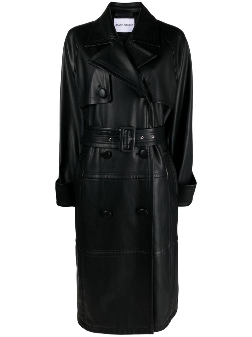 STAND STUDIO Betty belted trench coat - Black von STAND STUDIO