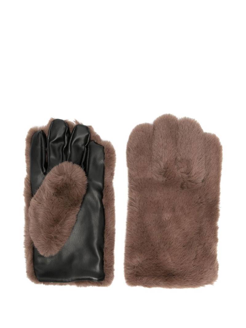 STAND STUDIO Carmen faux-fur gloves - Brown von STAND STUDIO