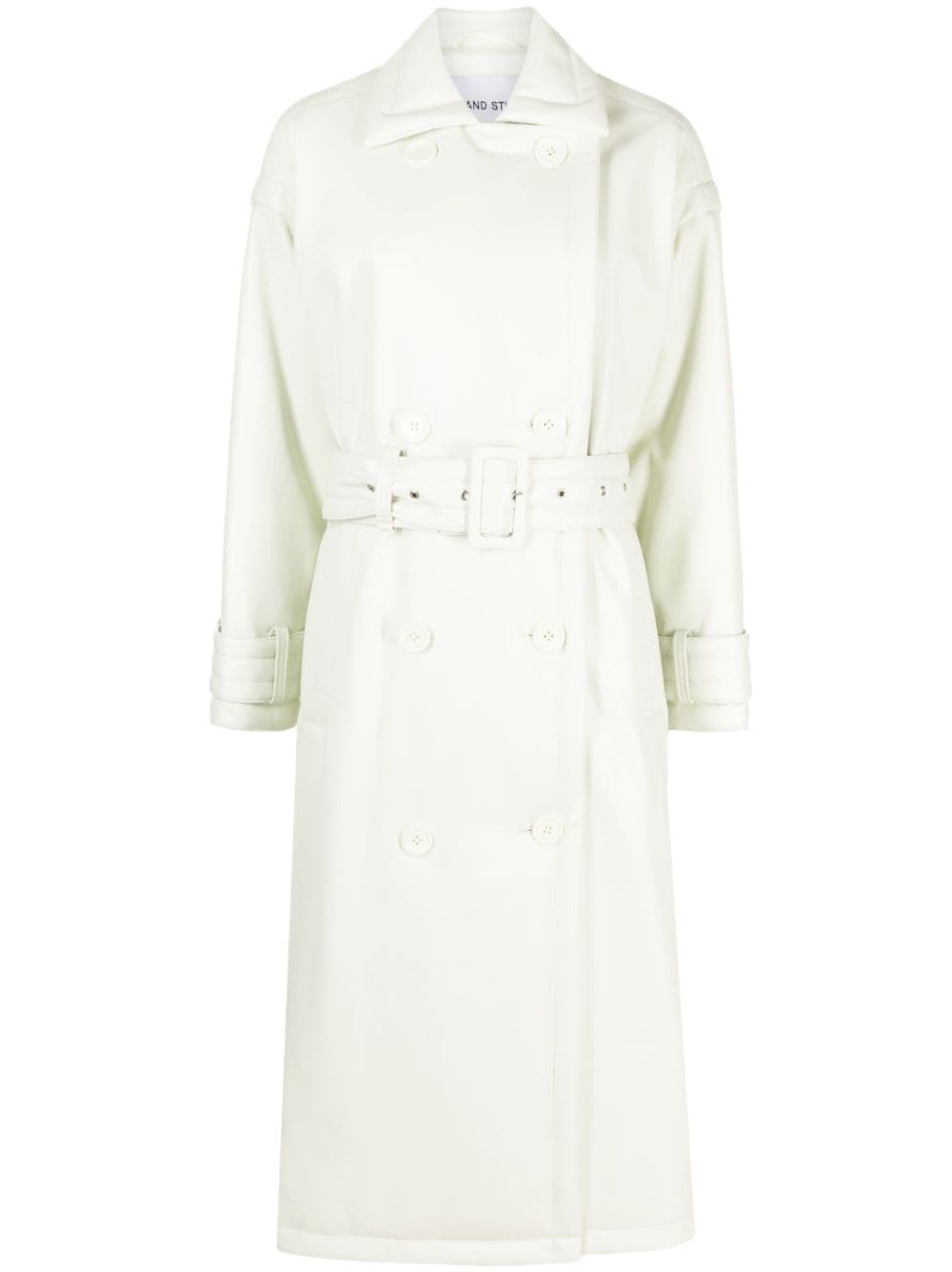 STAND STUDIO Emily double-breasted belted trench coat - Green von STAND STUDIO