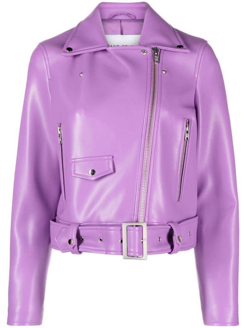 STAND STUDIO Esmeralda faux-leather biker jacket - Purple von STAND STUDIO